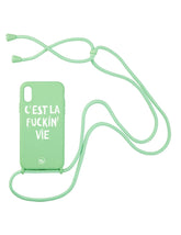 C´EST LA FUCKIN VIE IPHONE CASE MINT GREEN ROPE
